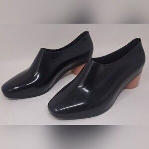 Melissa Mid Pump Shoes Black Pink Jelly Contrast Heel 6 US / 37 EU